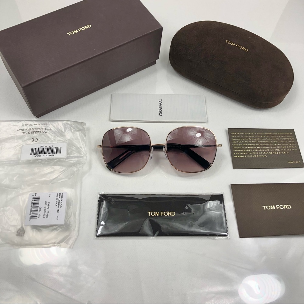 New TOM FORD Georgina Rounded Square Sunglasses - Picture 2 of 16